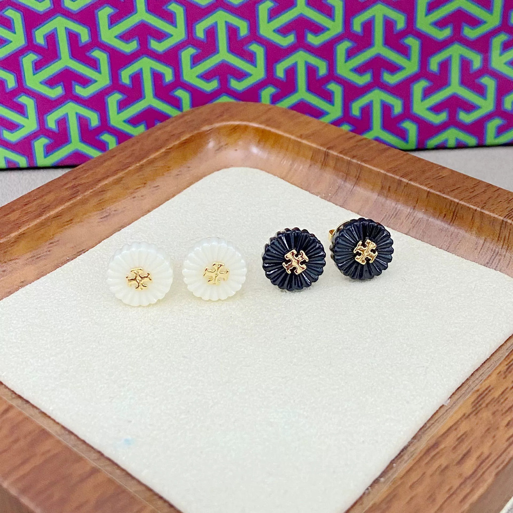 Tory Burch European Round Acrylic Earrings Petite